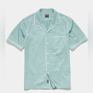 Todd Snyder Japanese Tipped Rayon Lounge Shirt in Mint Green (Size L / Large)
